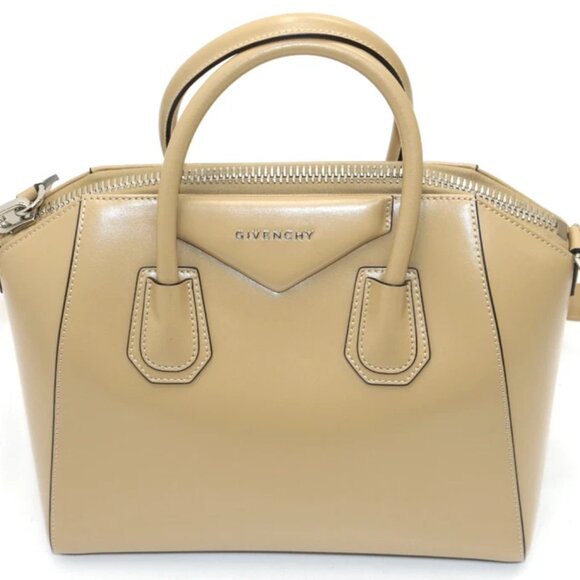 Givenchy Antigona Small Satchel Bag in Calf Leather - Beige - Picture 1 of 15